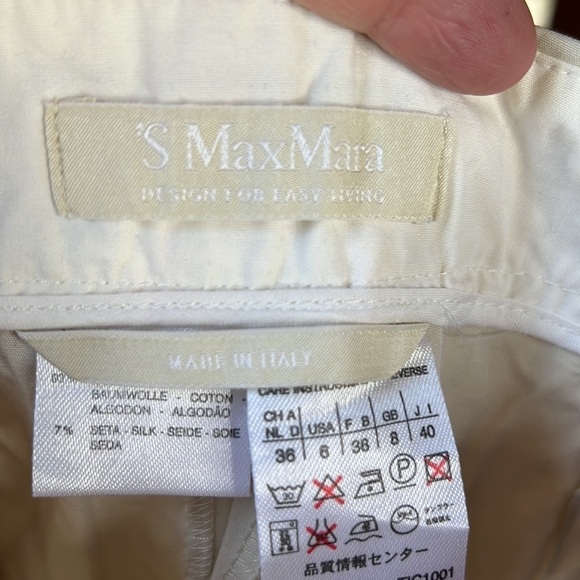 'S MAX MARA Wide-fit stretch cotton silk blend trousers Size 6 - Picture 6 of 9